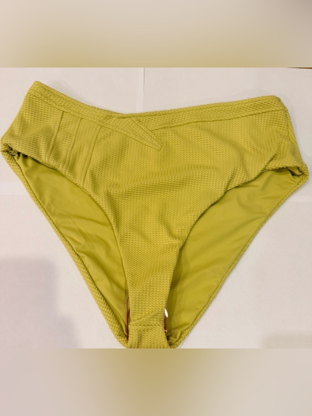 Revel Rey Textured Bikini Bottom Size XL – Yellow, High Cut, Matching Top in LRG